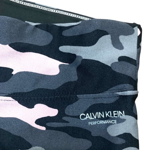 Calvin Klein Performance Leggings Lot of 2 Camouflage Pink Blue Gray Wicking LG - Picture 11 of 16